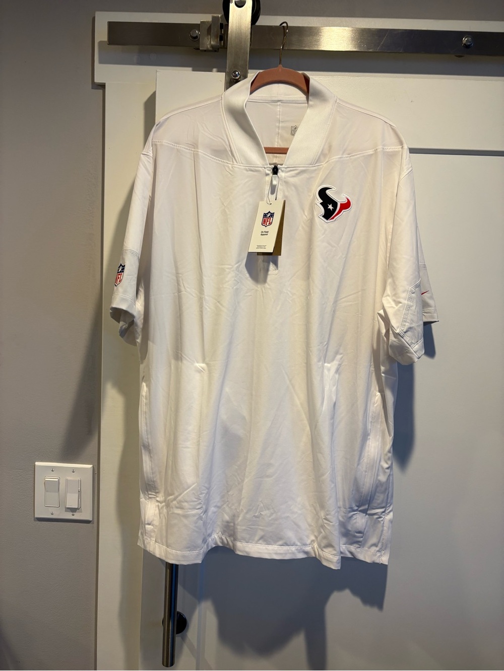 Nike NFL Houston Texans White Short-Sleeve Quarter-Zip Performance Top